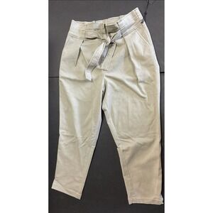 NWT! Women's DKNY Sage Green Tie High Waist Pants - Size 14